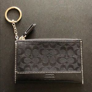 Coach signature coin purse with key chain